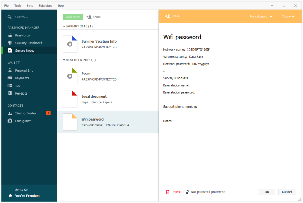 Dashlane UI