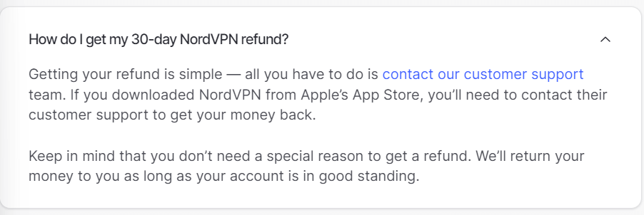 NordVPN 30-day refund
