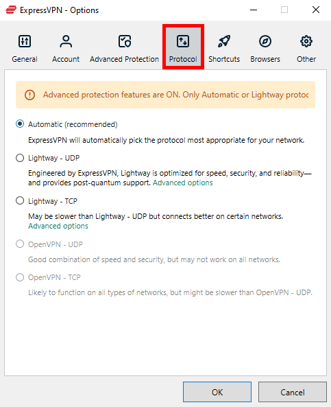 ExpressVPN VPN protocols