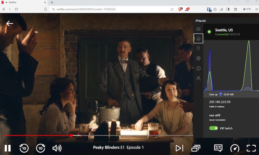 IPVanish Netflix test results