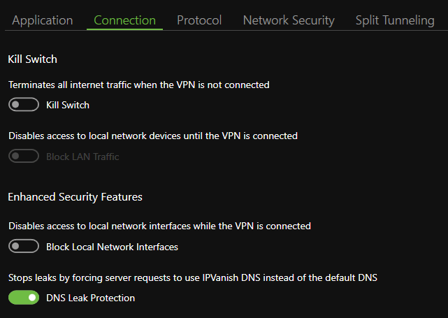 IPVanish security features