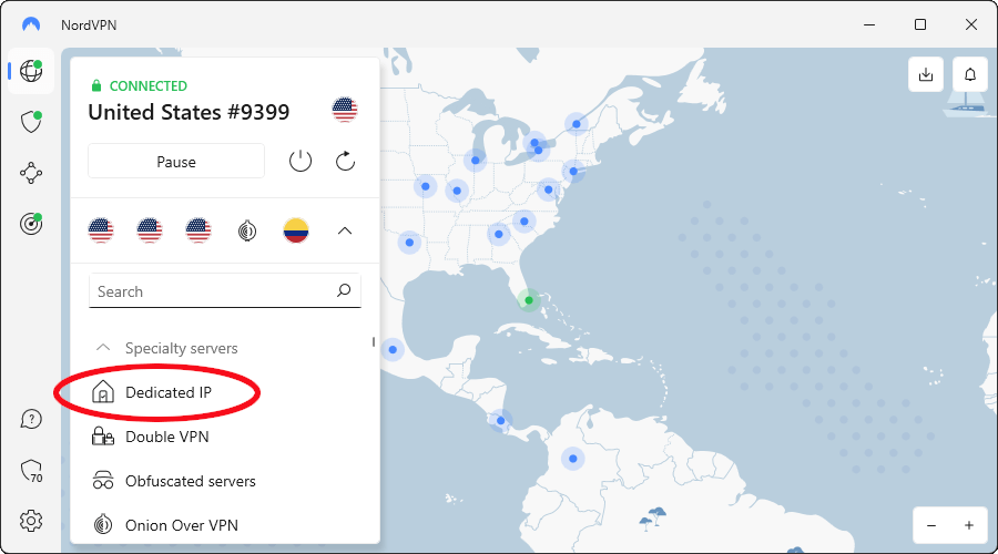 NordVPN is a dedicated IP VPN