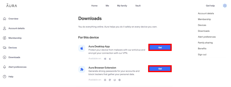 Aura user interface