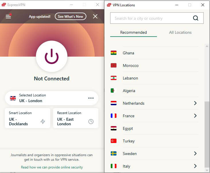 ExpressVPN UI