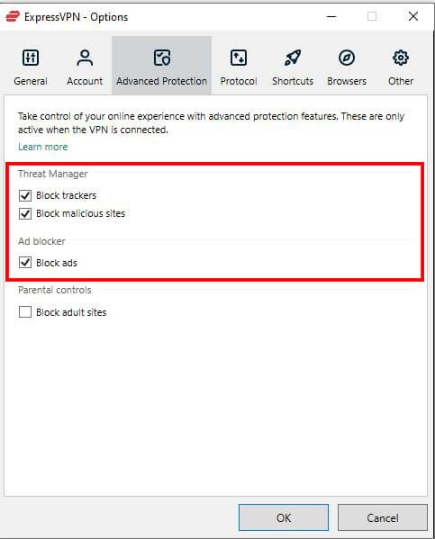 ExpressVPN advanced protection