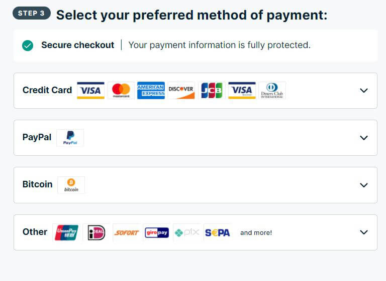 ExpressVPN payment options