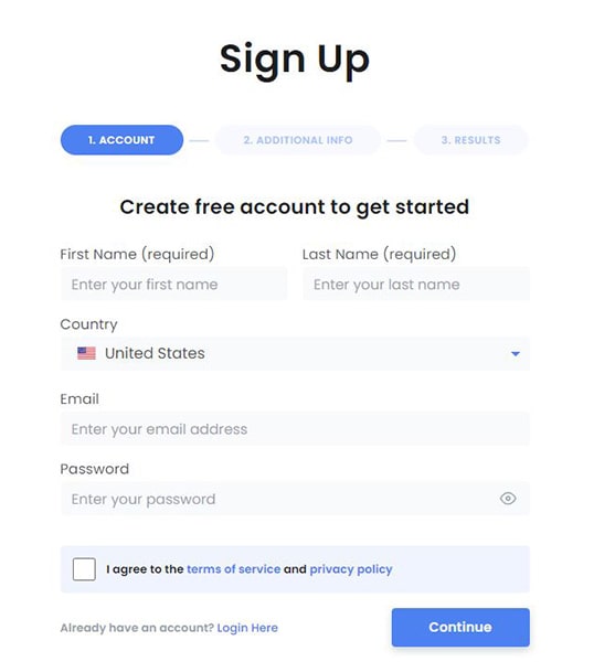 Optery sign up