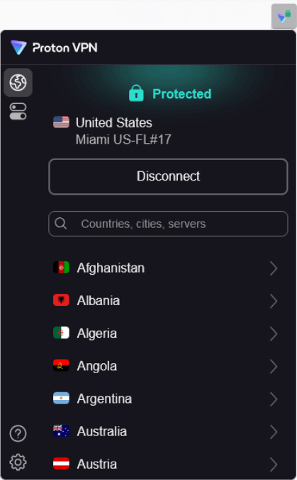 Proton VPN extension for Chrome