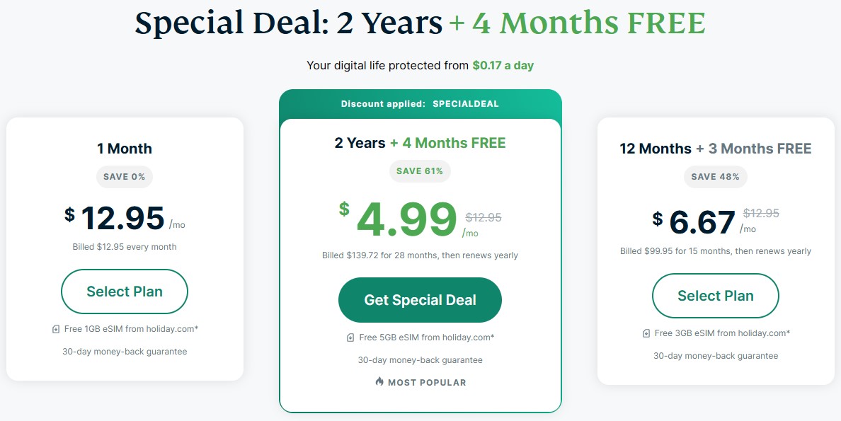 ExpressVPN special deal pricing