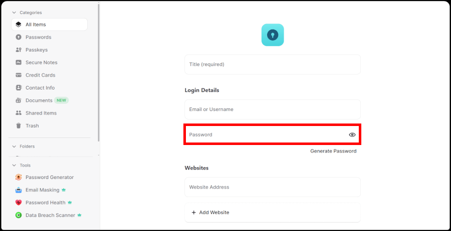 NordPass adding passwords