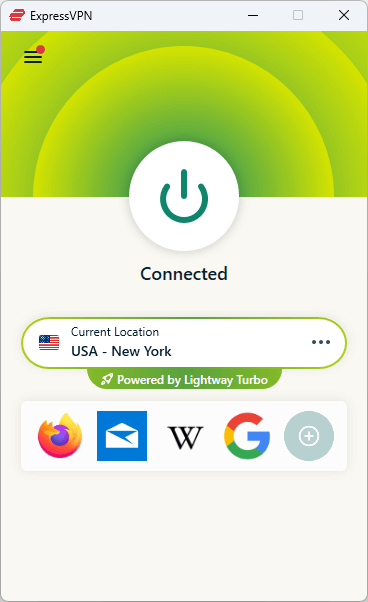 ExpressVPN Lightway Turbo - New York server