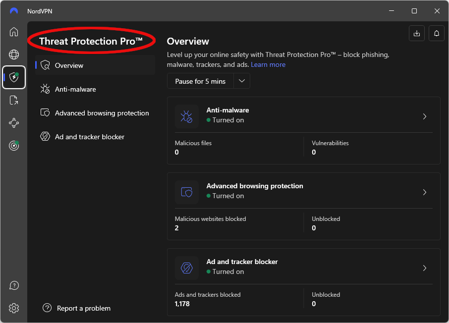 NordVPN Threat Protection Pro Page
