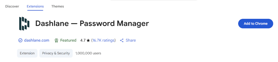 Dashlane Chrome extension