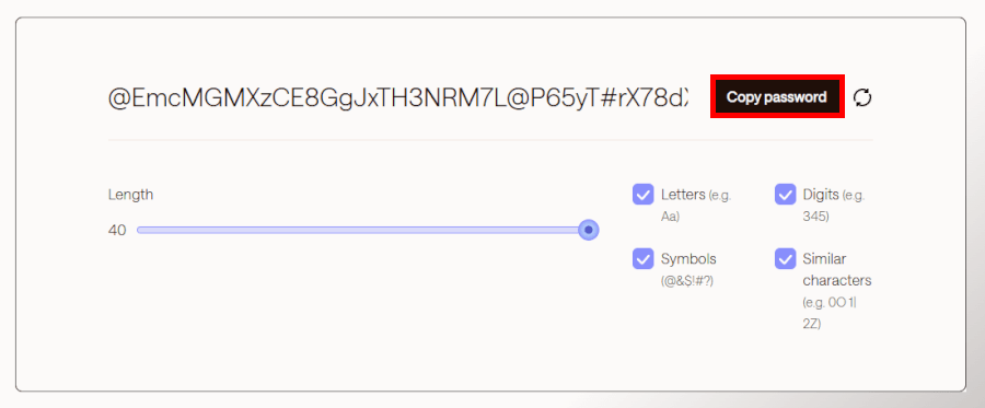 Dashline password generator