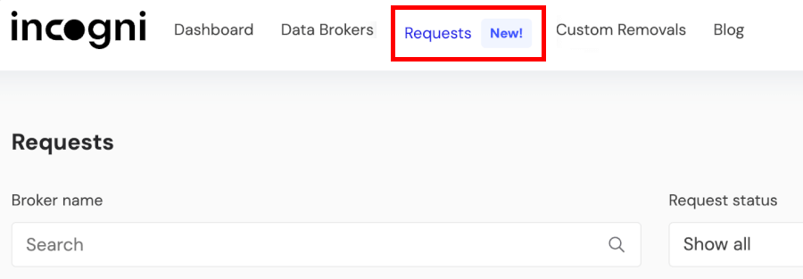 Incogni requests