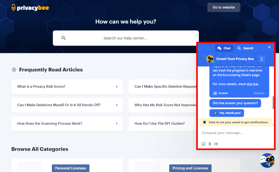 Privacy Bee support 2025