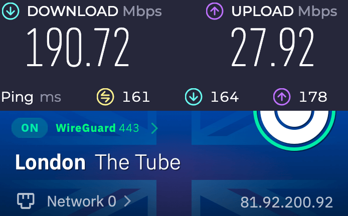 UK 190 speed test