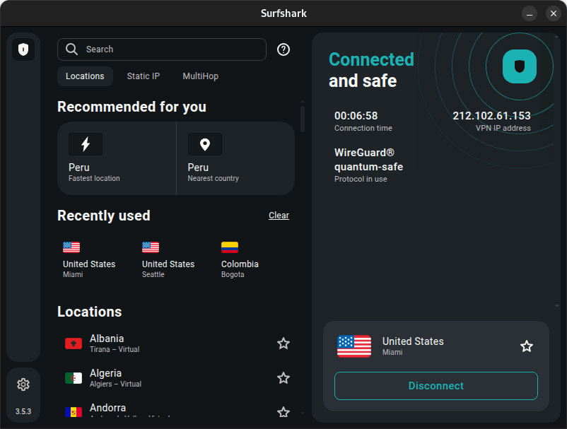 Surfshark 3.5.3 for Linux