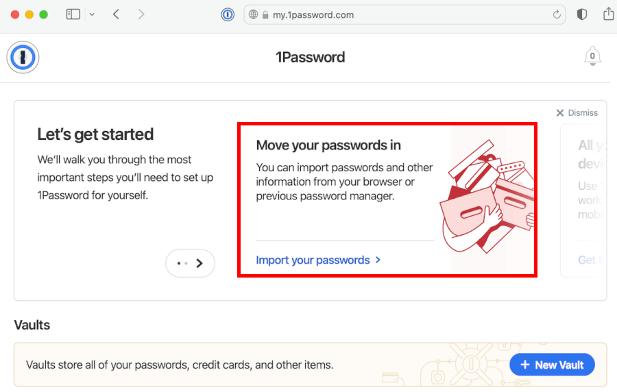 1Password import option