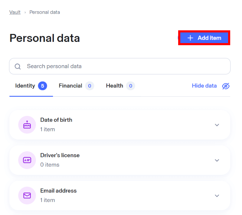 Aura adding personal info