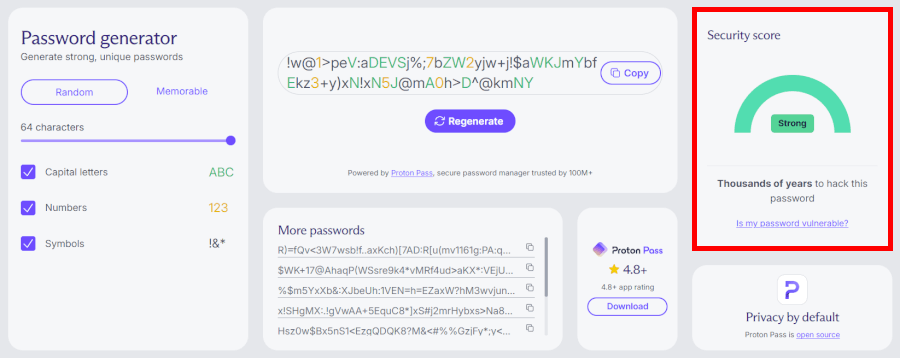 Proton Pass password generator