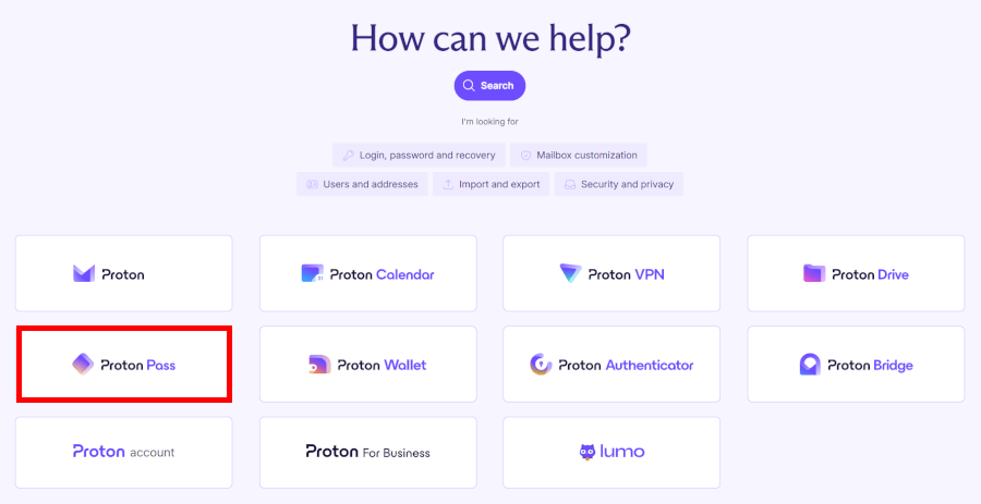 Proton Pass support