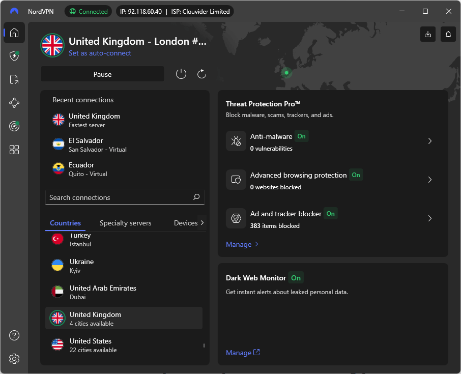 NordVPN Home Page