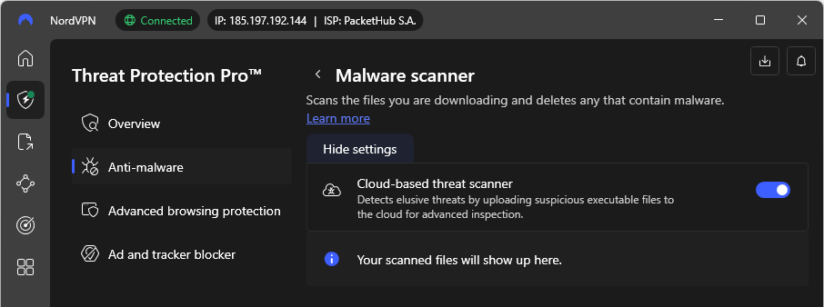 NordVPN Threat Protection Pro Malware Scanner