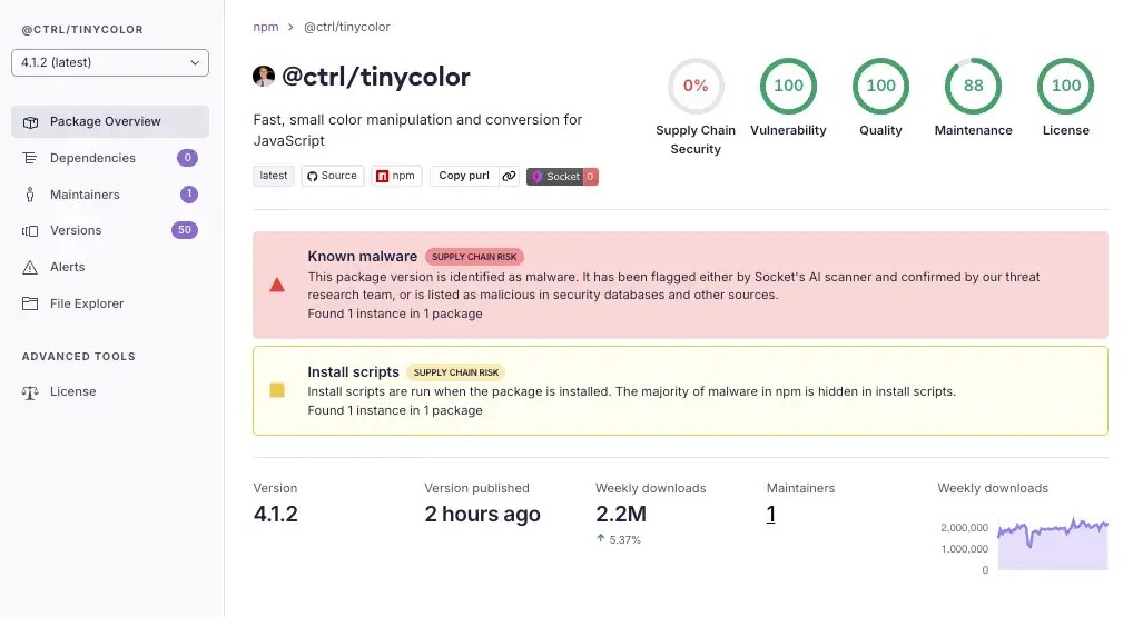 tinycolor npm