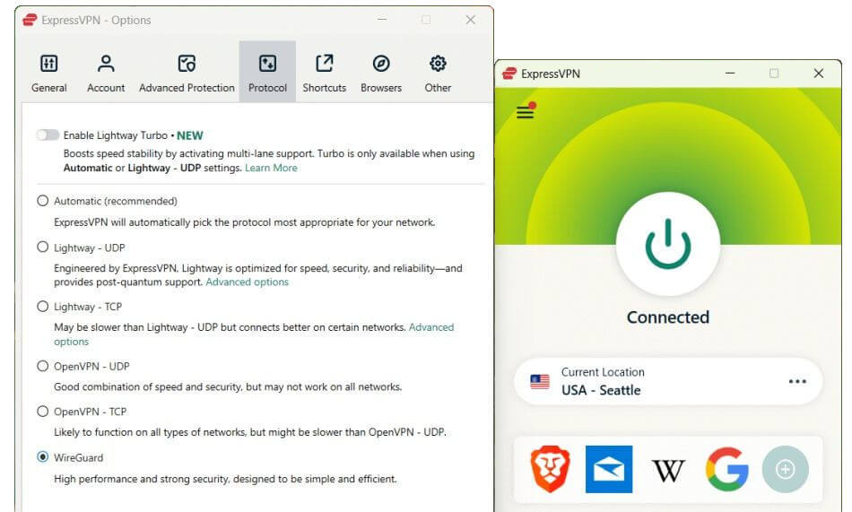 ExpressVPN WireGuard settings