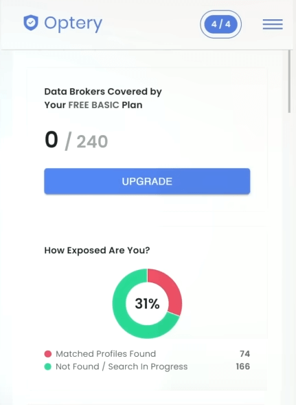 Optery mobile app