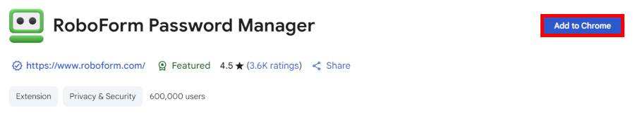RoboForm  browser extensions for Chrome