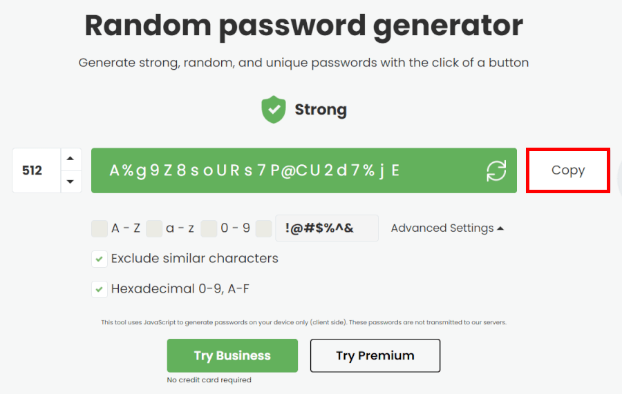 RoboForm password generator