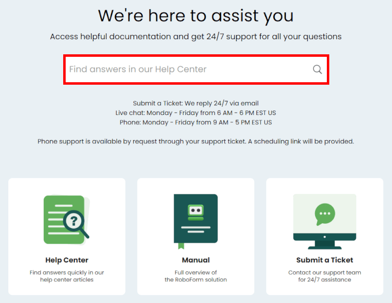 RoboForm support 2025