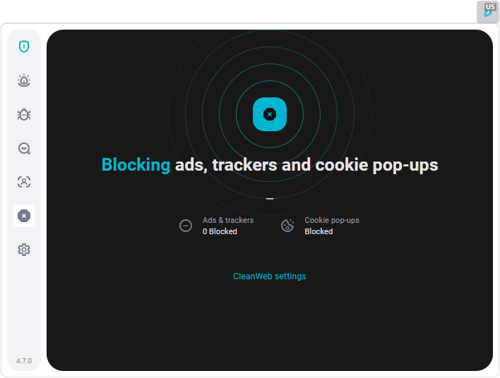 Surfshark's CleanWeb feature interface