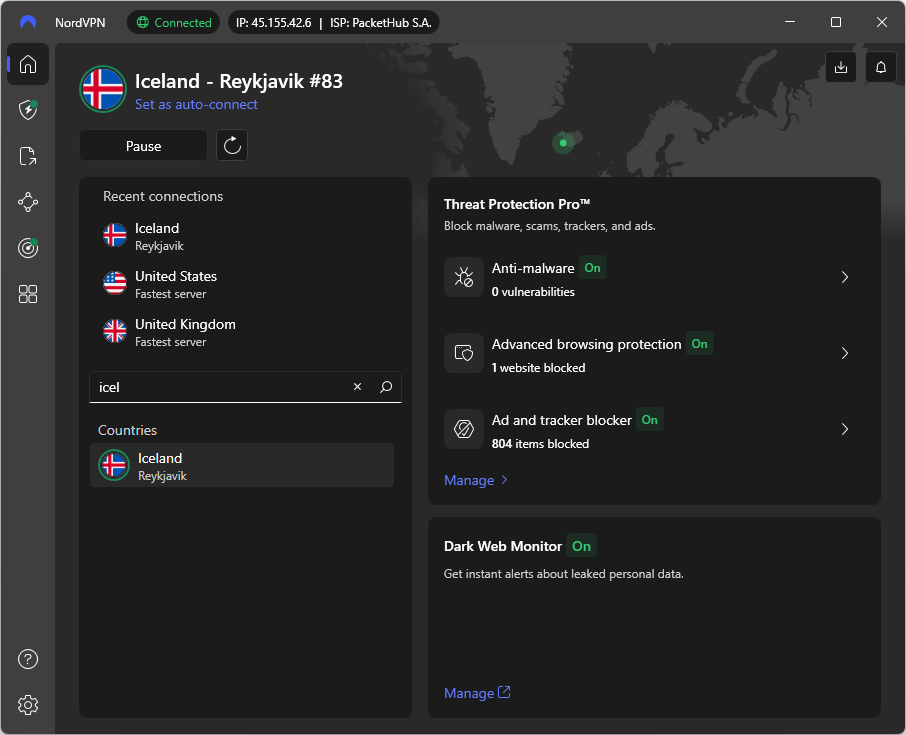 NordVPN new Interface