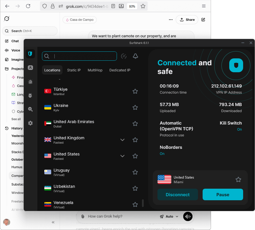 Surfshark for Grok