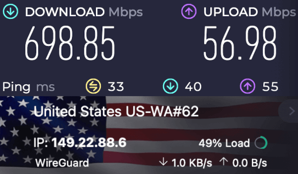 Proton VPN - 698 Mbps