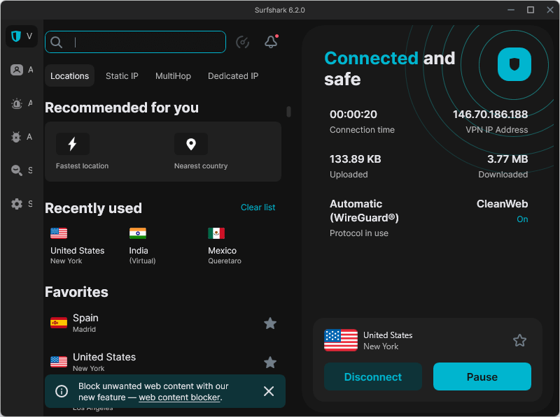 Surfshark 6.2.0 for YouTube TV