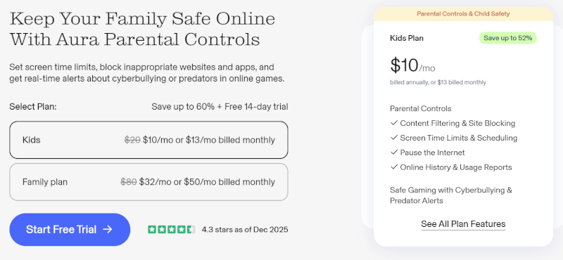 Aura Parental Controls first steps