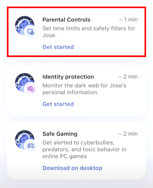 Aura Parental Controls setup on mobile devices