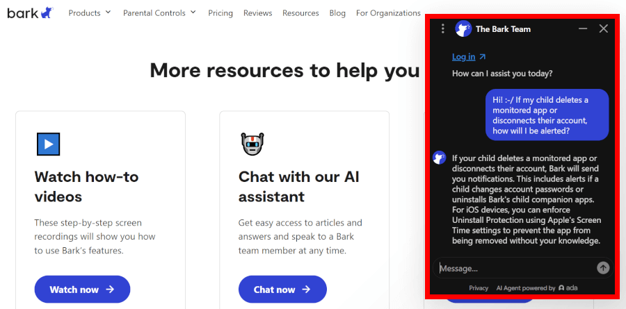 Bark AI chatbot