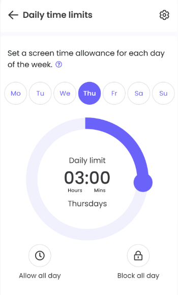 Qustodio screen time limits