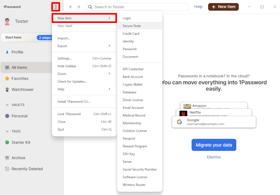 1Password adding new items 2026
