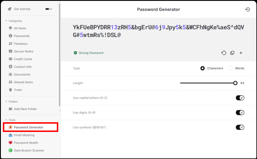 NordPass password generator