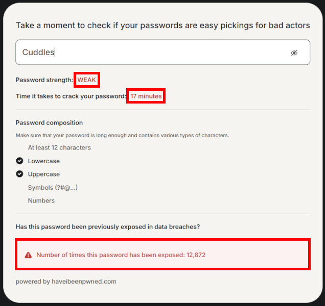 NordPass password strenght checker