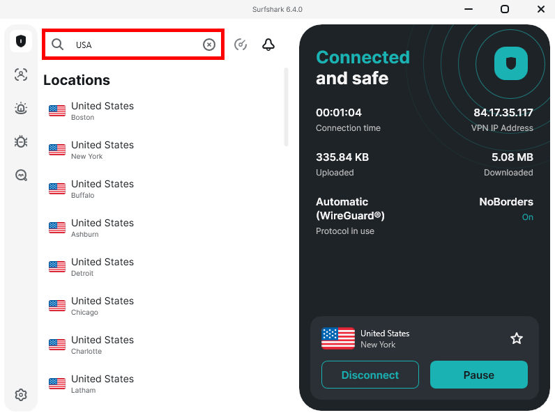 Surfshark Windows app