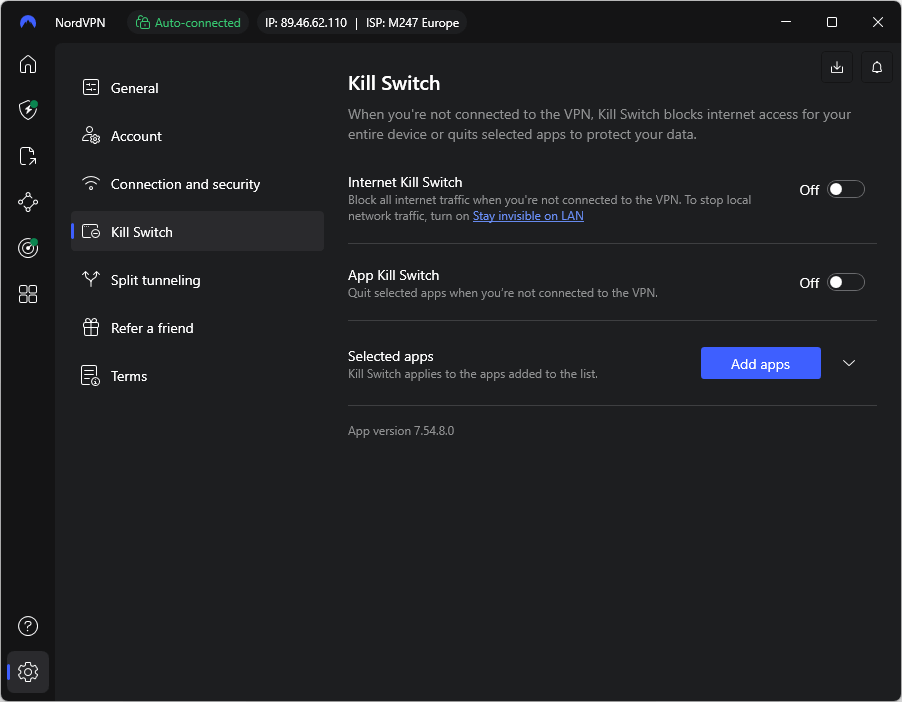NordVPN - Kill Switch