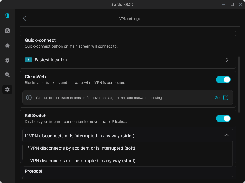 Surfshark - Kill Switch