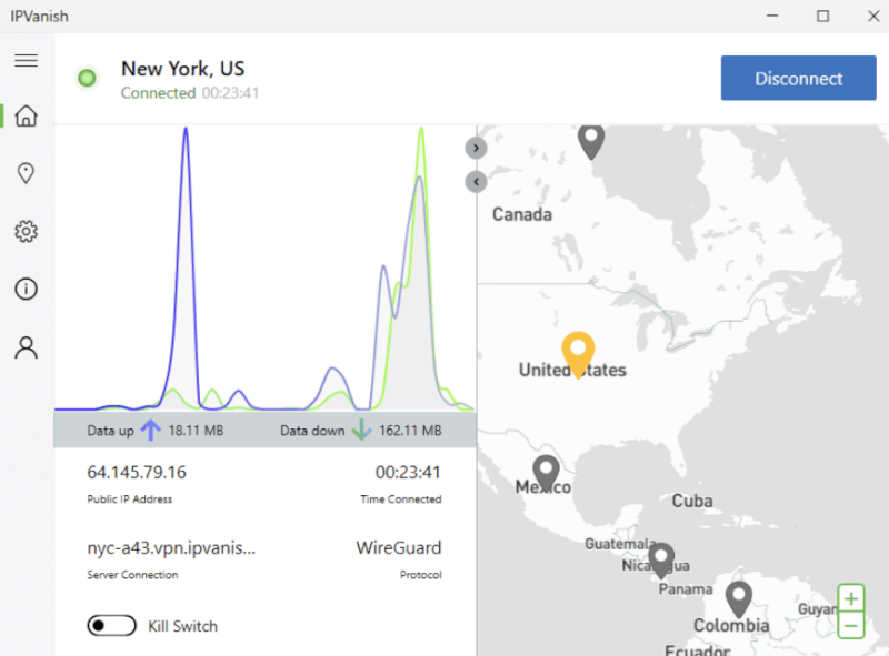 IPVanish Windows app UI 2026